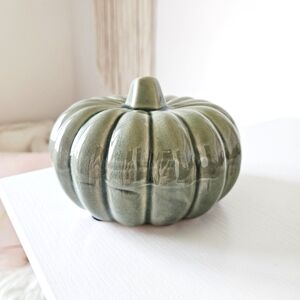 Green Ceramic Pumpkin Decor